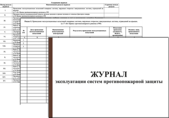 Ж139 Журнал эксплуатации систем противопожарной защиты(1 раздел) - Журналы - Журналы по пожарной безопасности - Магазин охраны труда и техники безопасности stroiplakat.ru